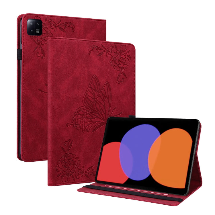 For Xiaomi Pad 6 / Pad 6 Pro Butterfly Flower Embossed Leather Tablet Case