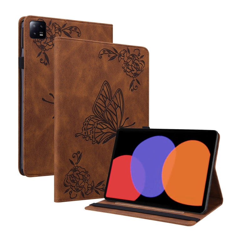 For Xiaomi Pad 6 / Pad 6 Pro Butterfly Flower Embossed Leather Tablet Case