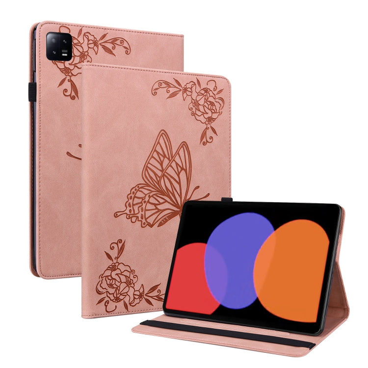 For Xiaomi Pad 6 / Pad 6 Pro Butterfly Flower Embossed Leather Tablet Case
