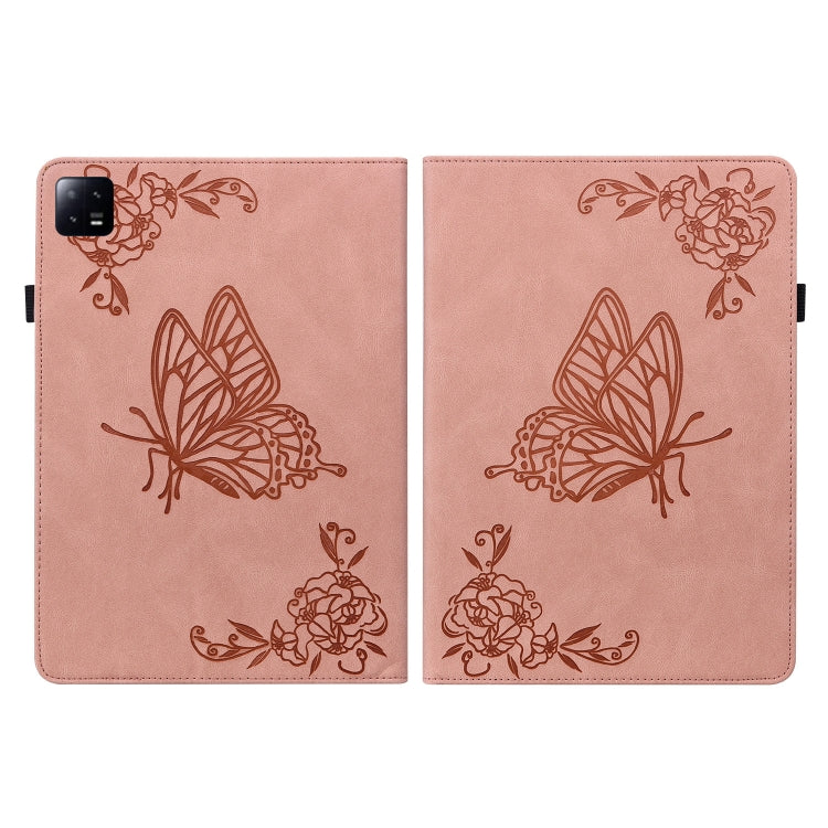 For Xiaomi Pad 6 / Pad 6 Pro Butterfly Flower Embossed Leather Tablet Case