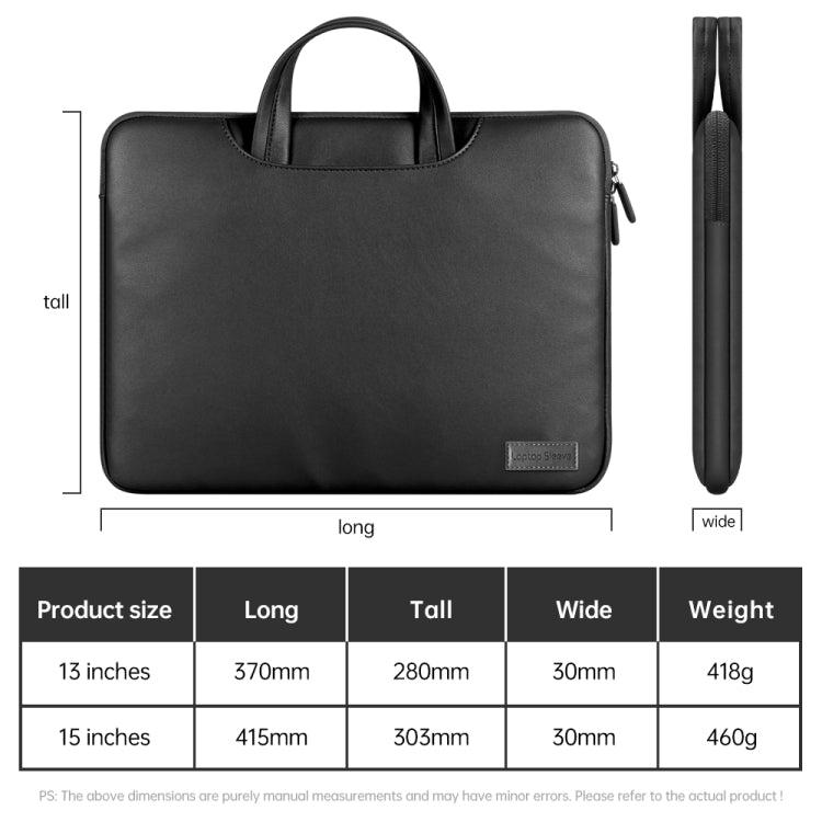 Waterproof PU Laptop Bag Inner Bag, Size:15 inch