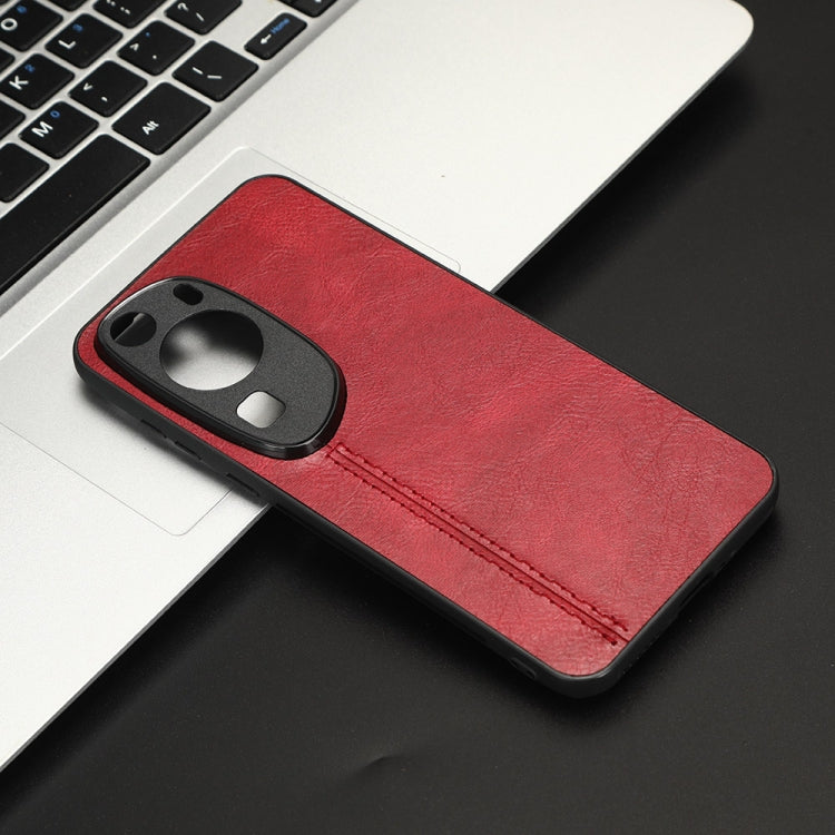 For Huawei P60 Art Sewing Cow Pattern Skin PC + PU + TPU Phone Case