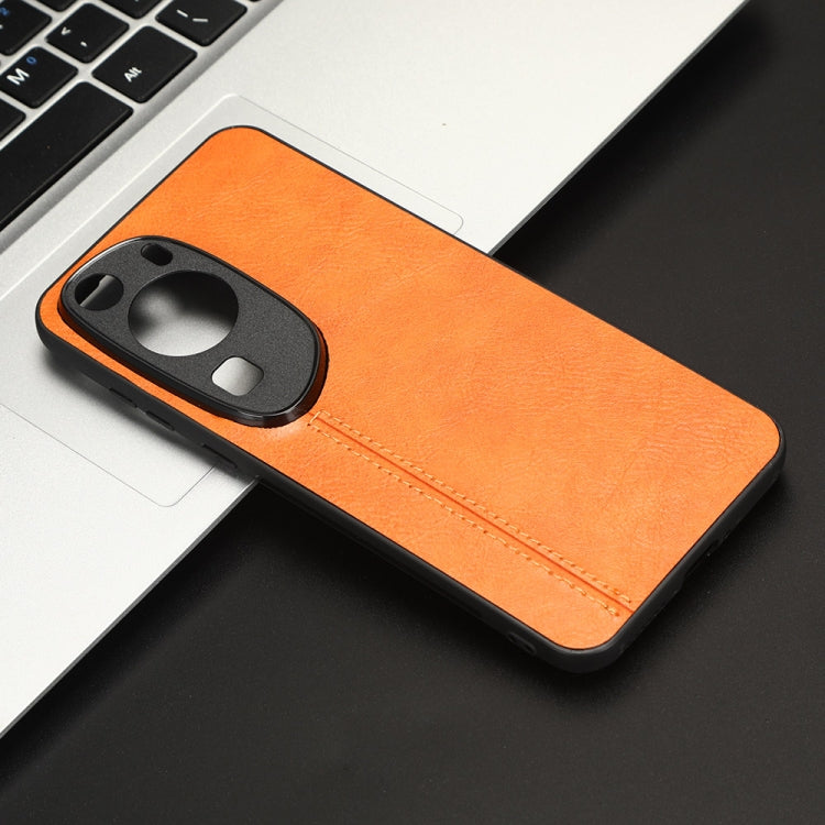 For Huawei P60 Art Sewing Cow Pattern Skin PC + PU + TPU Phone Case