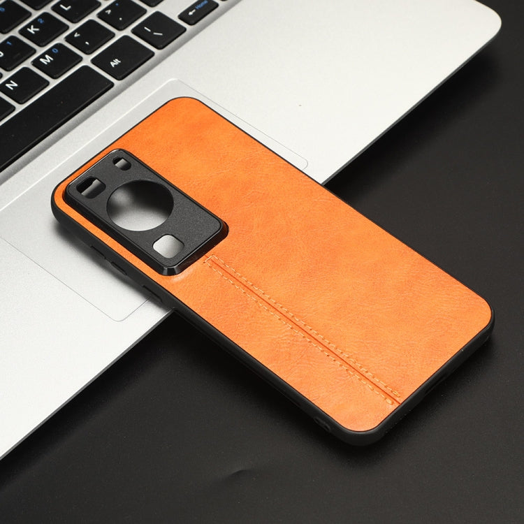 For Huawei P60 / P60 Pro Sewing Cow Pattern Skin PC + PU + TPU Phone Case