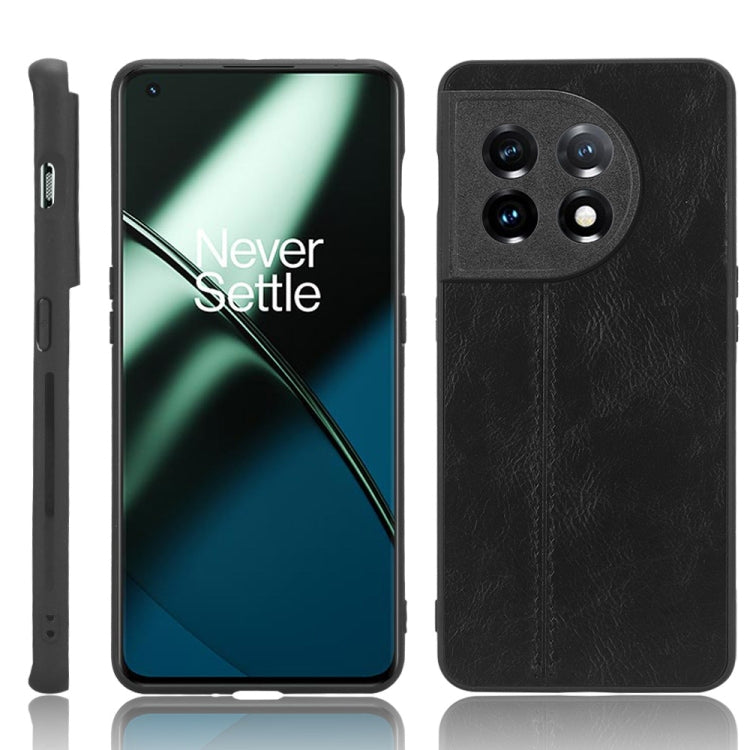 For OnePlus 11 5G Sewing Cow Pattern Skin PC + PU + TPU Phone Case