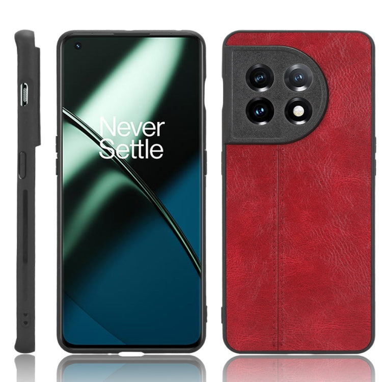 For OnePlus 11 5G Sewing Cow Pattern Skin PC + PU + TPU Phone Case