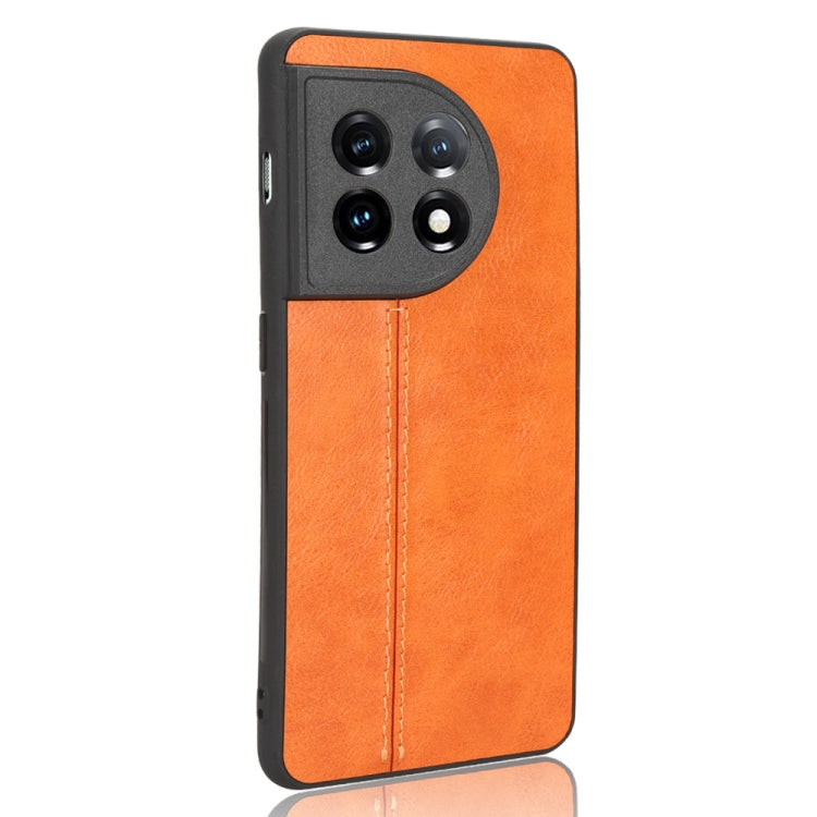 For OnePlus 11 5G Sewing Cow Pattern Skin PC + PU + TPU Phone Case