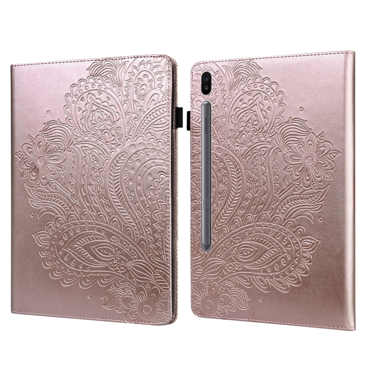 For Samsung Galaxy Tab S6 T860 Peacock Embossed Pattern Leather Tablet Case