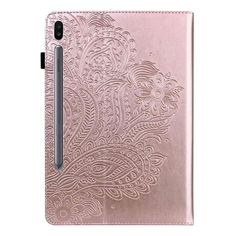 For Samsung Galaxy Tab S6 T860 Peacock Embossed Pattern Leather Tablet Case