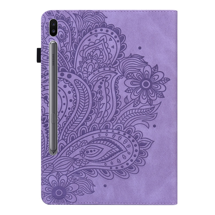 For Samsung Galaxy Tab S6 T860 Peacock Embossed Pattern Leather Tablet Case