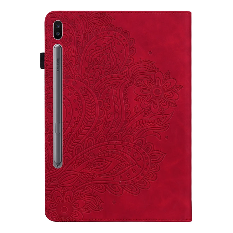 For Samsung Galaxy Tab S6 T860 Peacock Embossed Pattern Leather Tablet Case