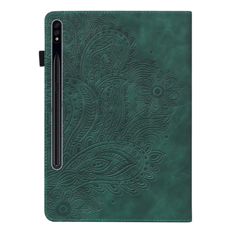 For Samsung Galaxy Tab S10+ / S9+ Peacock Embossed Pattern Leather Tablet Case