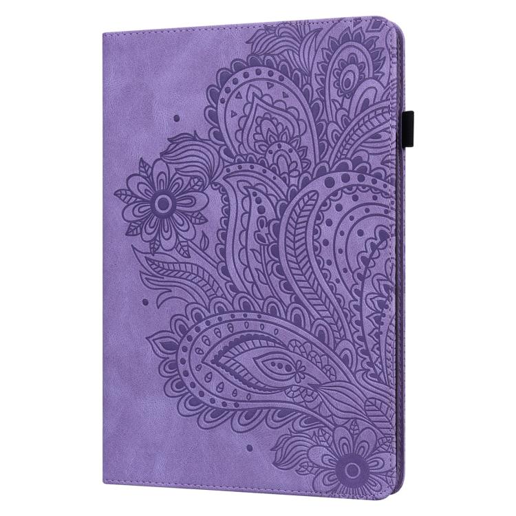 For Samsung Galaxy Tab S10 FE+ Peacock Embossed Pattern Leather Tablet Case