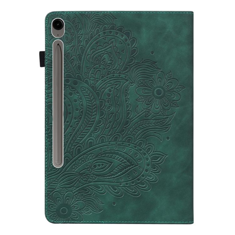 For Samsung Galaxy Tab S10 FE+ Peacock Embossed Pattern Leather Tablet Case