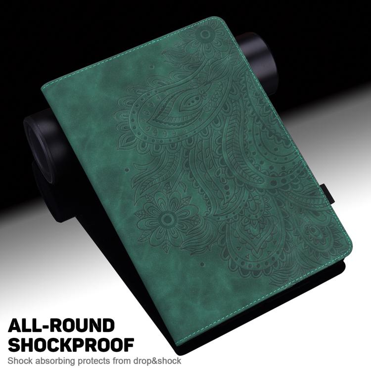 For Samsung Galaxy Tab S10 FE+ Peacock Embossed Pattern Leather Tablet Case