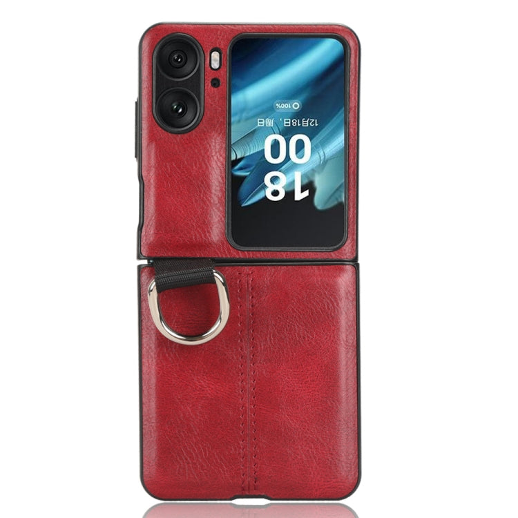 For OPPO Find N2 Flip Vintage Texture Ring Phone Case