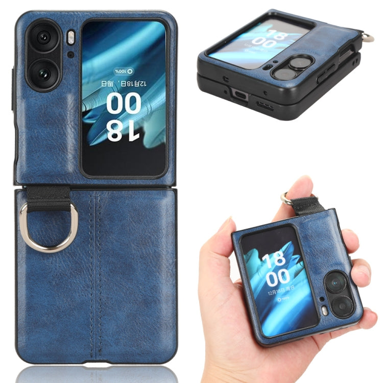 For OPPO Find N2 Flip Vintage Texture Ring Phone Case