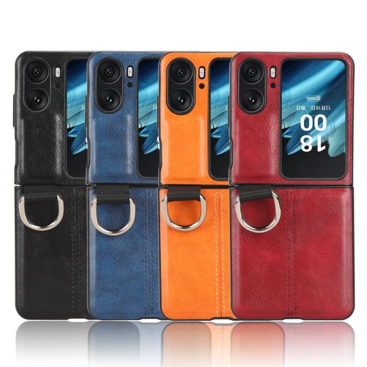 For OPPO Find N2 Flip Vintage Texture Ring Phone Case