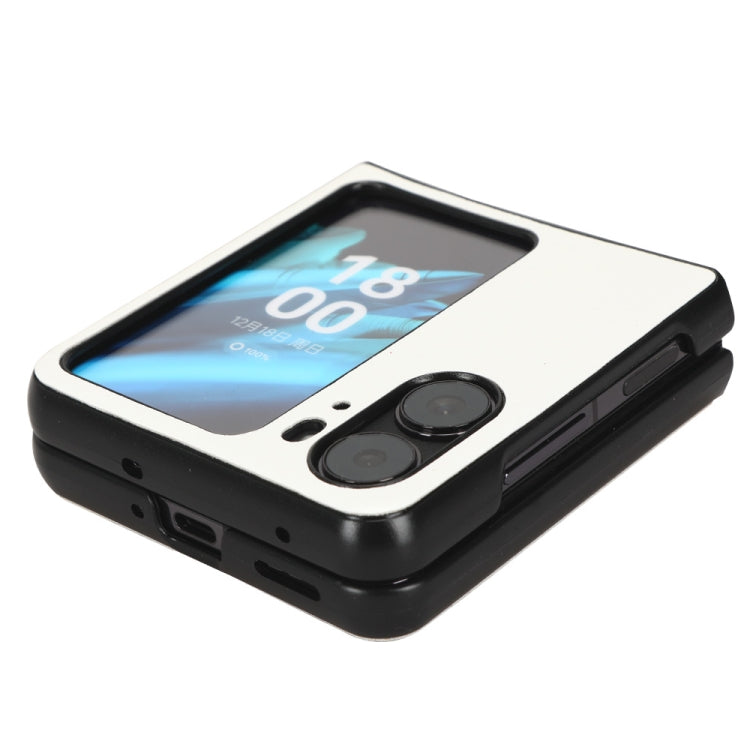 For OPPO Find N2 Flip Plain Skin Litchi Texture Phone Case