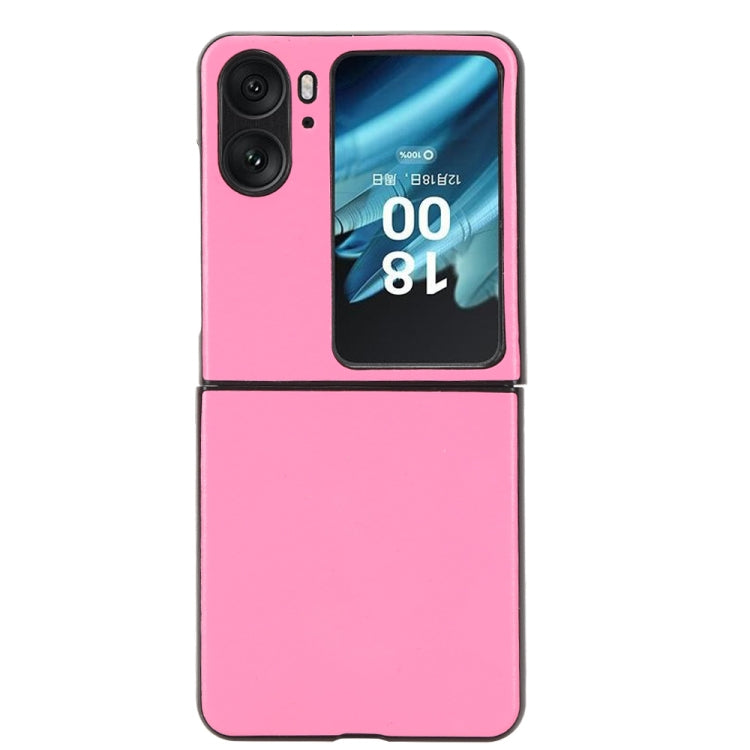 For OPPO Find N2 Flip Plain Skin Litchi Texture Phone Case