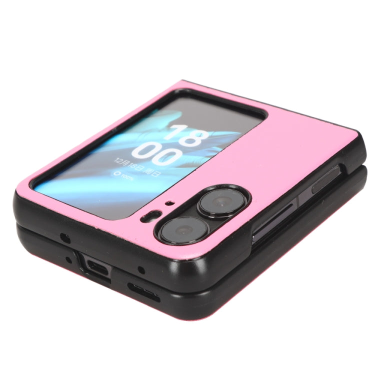 For OPPO Find N2 Flip Plain Skin Litchi Texture Phone Case