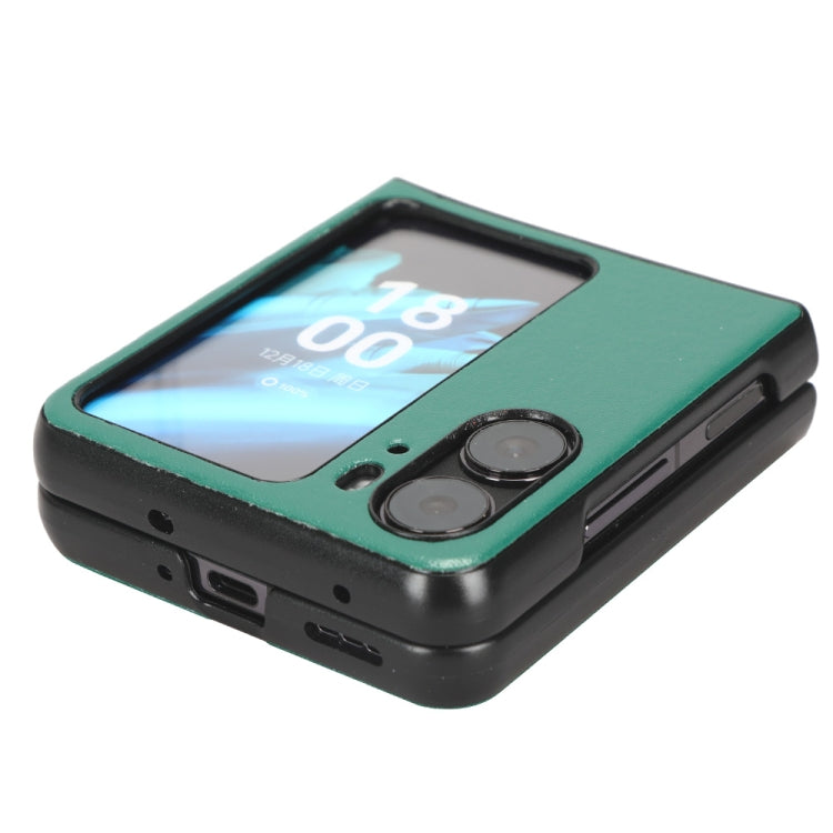 For OPPO Find N2 Flip Plain Skin Litchi Texture Phone Case