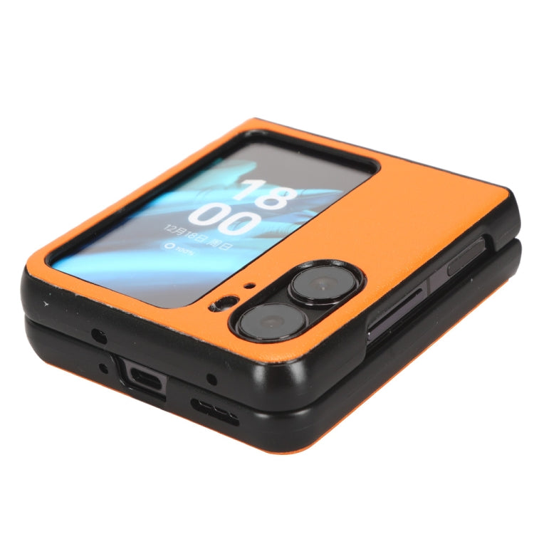 For OPPO Find N2 Flip Plain Skin Litchi Texture Phone Case