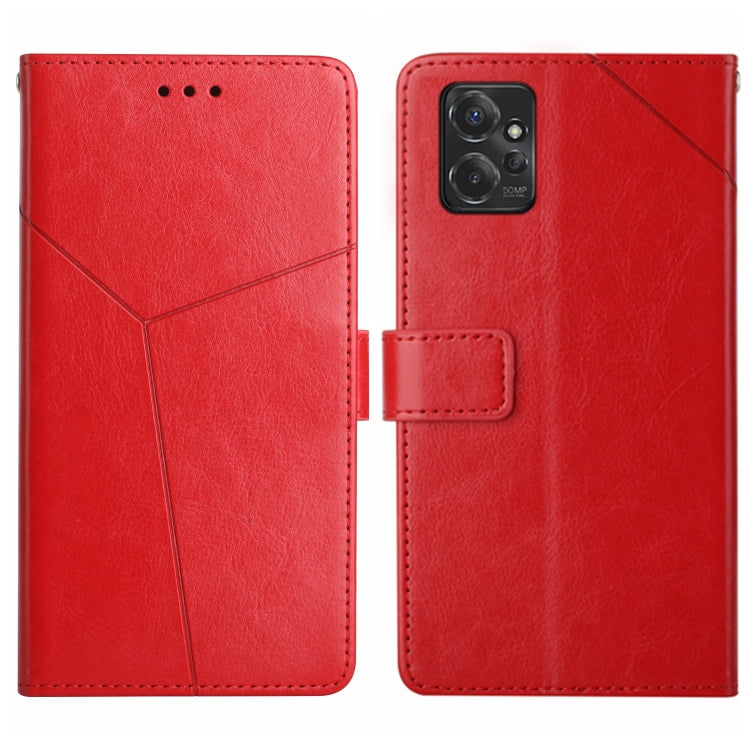 For Motorola Moto G Power 2023 HT01 Y-shaped Pattern Flip Leather Phone Case