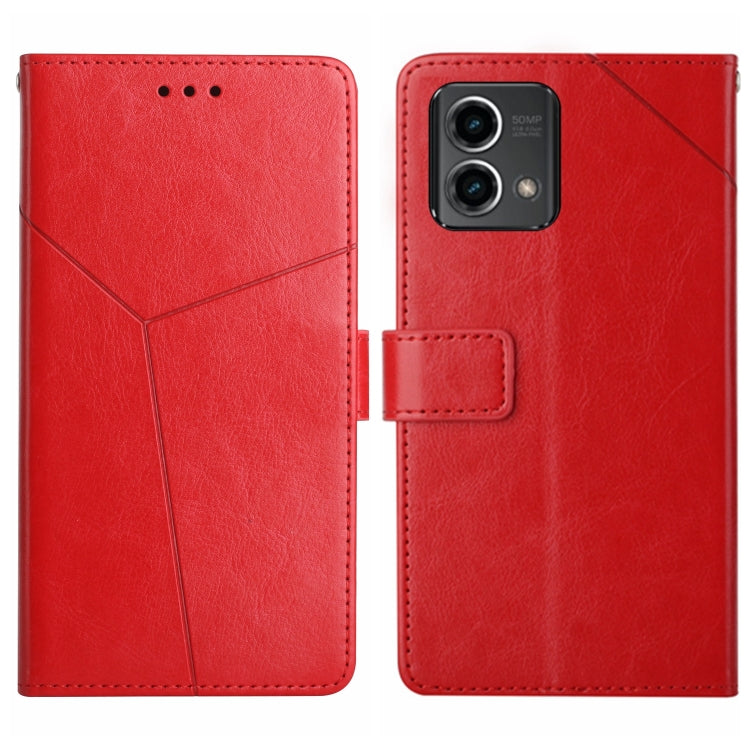 For Motorola Moto G Stylus 5G 2023 HT01 Y-shaped Pattern Flip Leather Phone Case