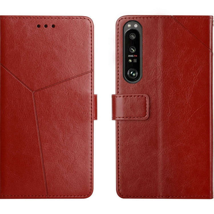 For Sony Xperia 1 V HT01 Y-shaped Pattern Flip Leather Phone Case