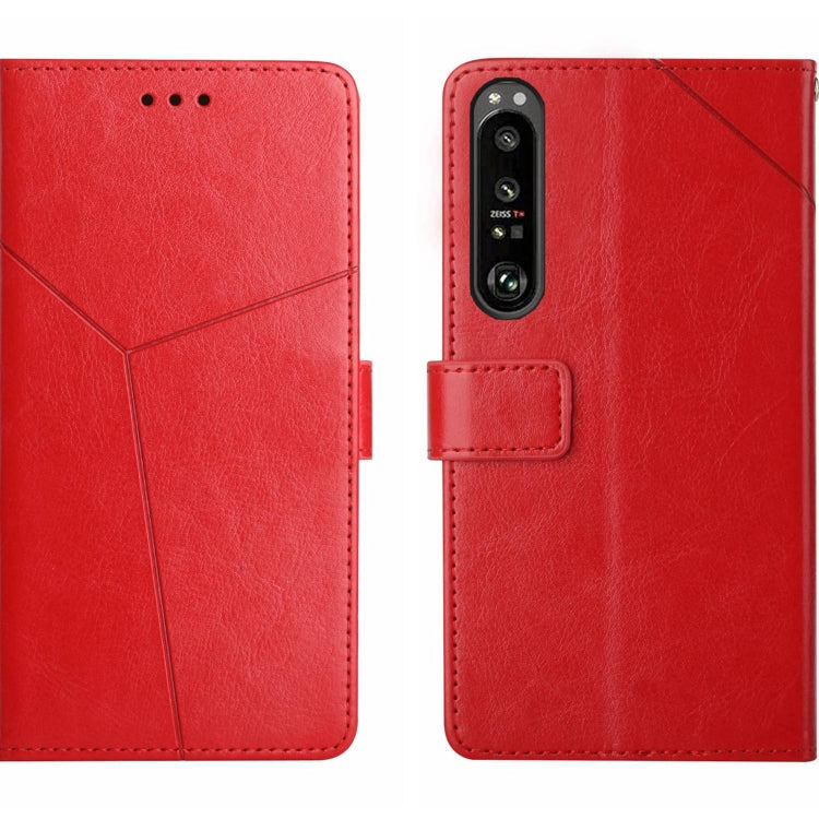 For Sony Xperia 1 V HT01 Y-shaped Pattern Flip Leather Phone Case