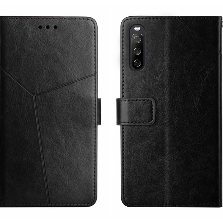 For Sony Xperia 10 V HT01 Y-shaped Pattern Flip Leather Phone Case