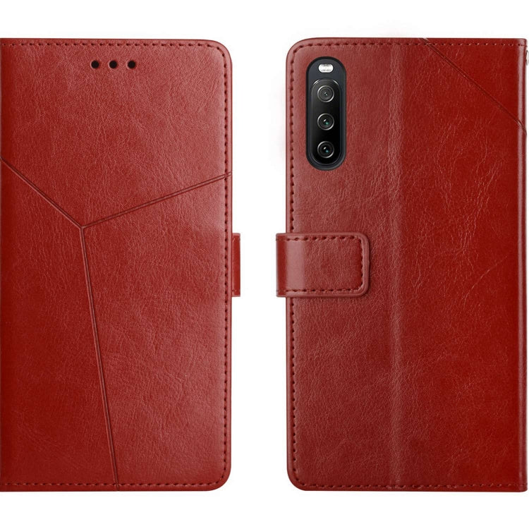 For Sony Xperia 10 V HT01 Y-shaped Pattern Flip Leather Phone Case