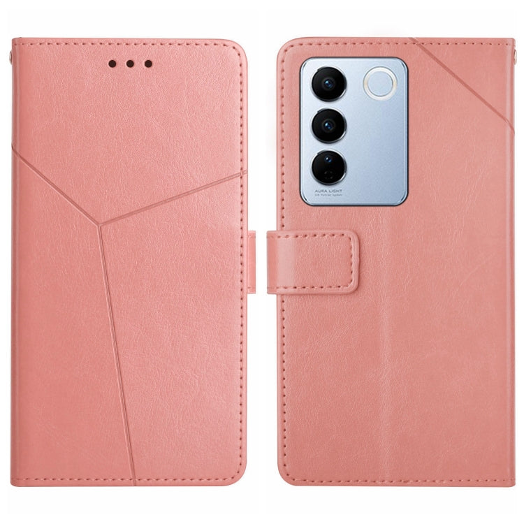 For vivo V27 HT01 Y-shaped Pattern Flip Leather Phone Case