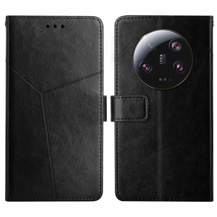 For Xiaomi 13 Ultra HT01 Y-shaped Pattern Flip Leather Phone Case