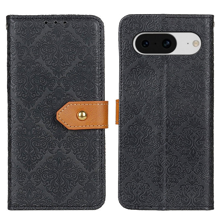 For Google Pixel 8 European Floral Embossed Copper Buckle Leather Phone Case