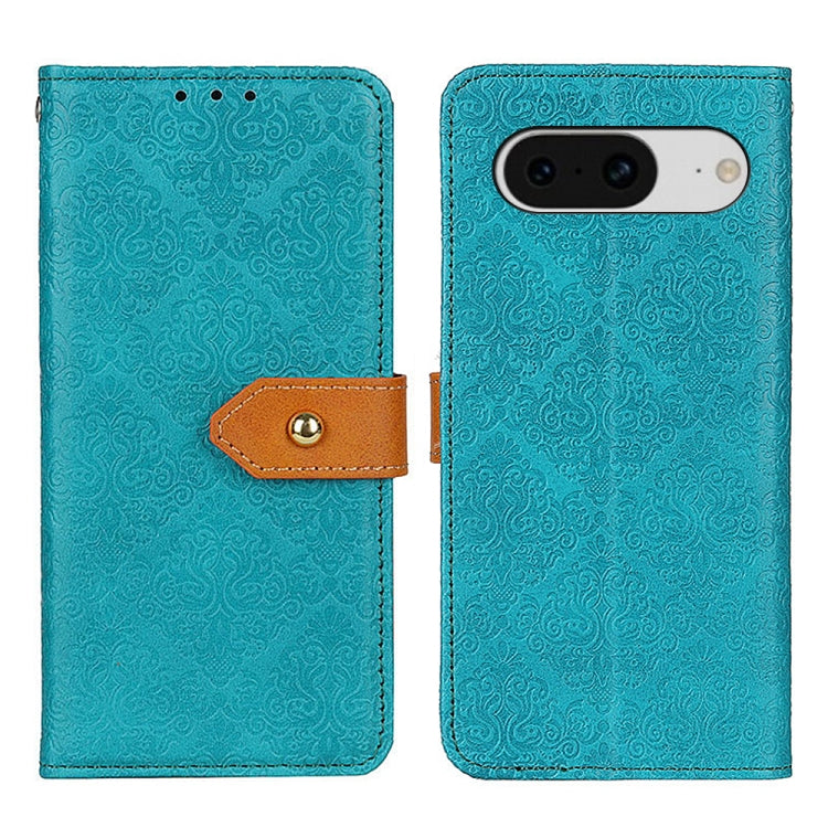 For Google Pixel 8 European Floral Embossed Copper Buckle Leather Phone Case