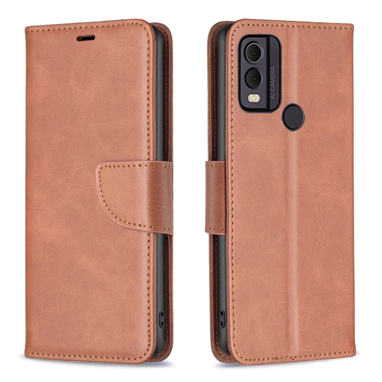 For Nokia C22 Lambskin Texture Pure Color Flip Leather Phone Case