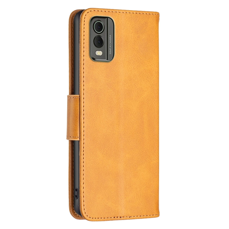 For Nokia C32 Lambskin Texture Pure Color Flip Leather Phone Case