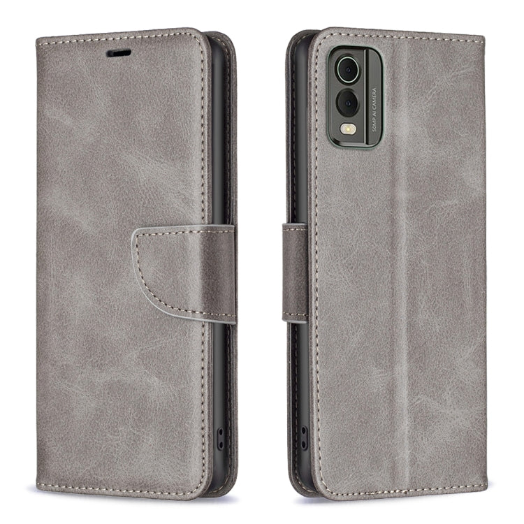 For Nokia C32 Lambskin Texture Pure Color Flip Leather Phone Case