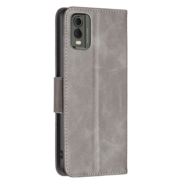 For Nokia C32 Lambskin Texture Pure Color Flip Leather Phone Case