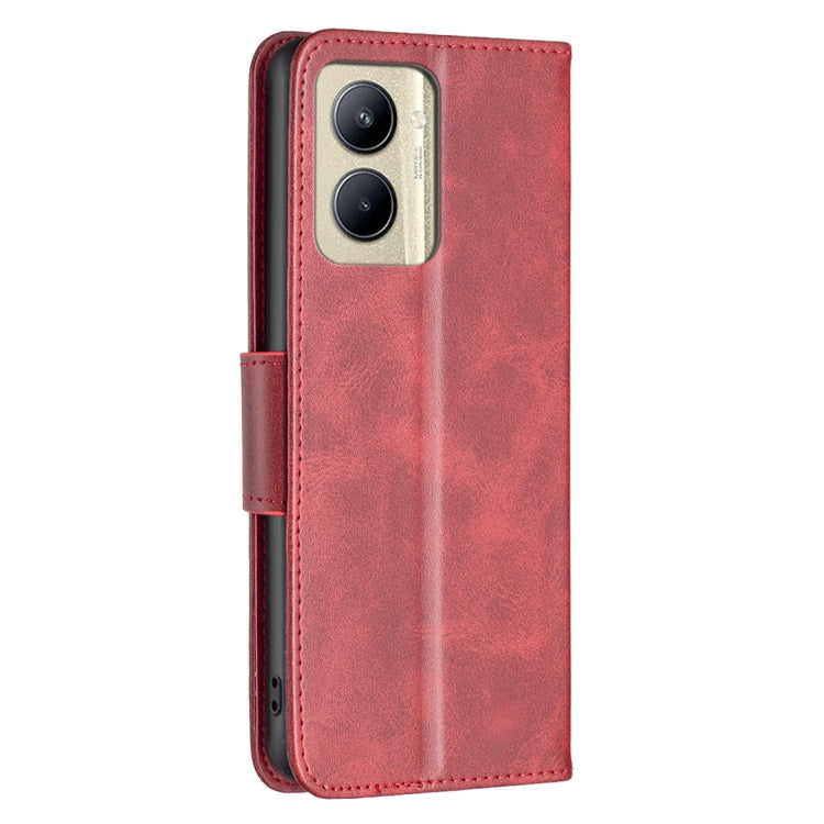 For Realme C33 Lambskin Texture Pure Color Flip Leather Phone Case