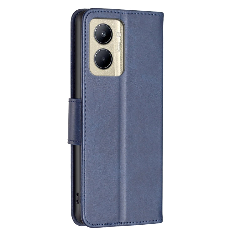 For Realme C33 Lambskin Texture Pure Color Flip Leather Phone Case