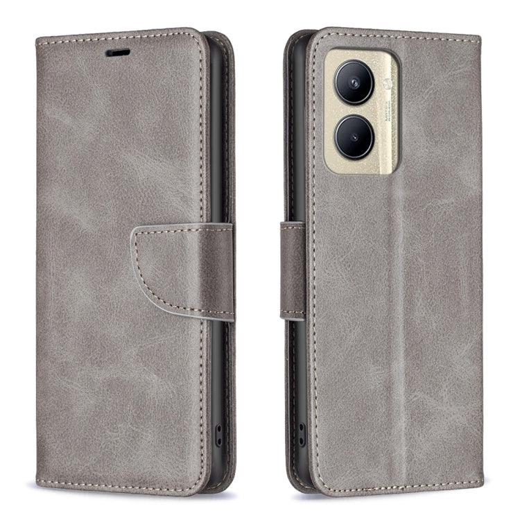 For Realme C33 Lambskin Texture Pure Color Flip Leather Phone Case