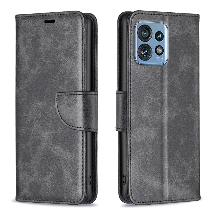 For Motorola Edge 40 Pro 5G / Moto X40 / X40 Pro Lambskin Texture Pure Color Flip Leather Phone Case