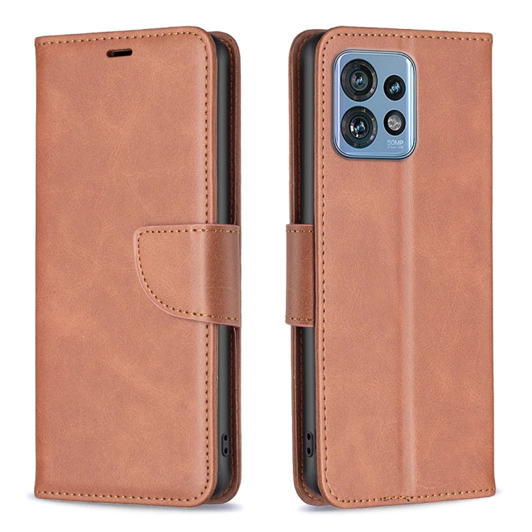 For Motorola Edge 40 Pro 5G / Moto X40 / X40 Pro Lambskin Texture Pure Color Flip Leather Phone Case