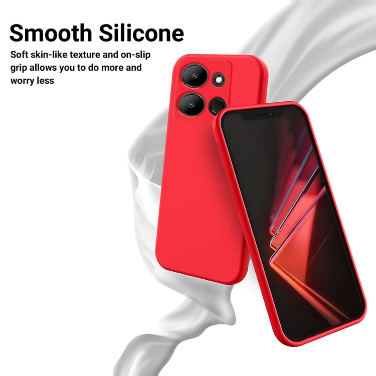 For Infinix Smart 7 India Pure Color Liquid Silicone Shockproof Phone Case