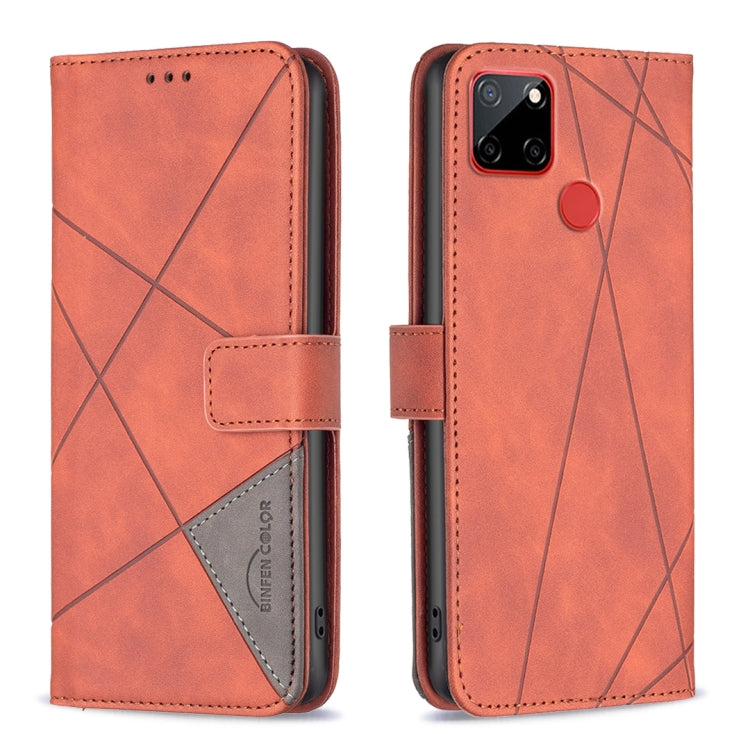 For Nokia C12 Magnetic Buckle Rhombus Texture Leather Phone Case