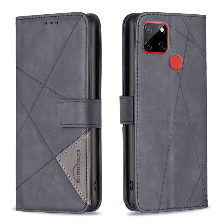For Nokia C12 Magnetic Buckle Rhombus Texture Leather Phone Case