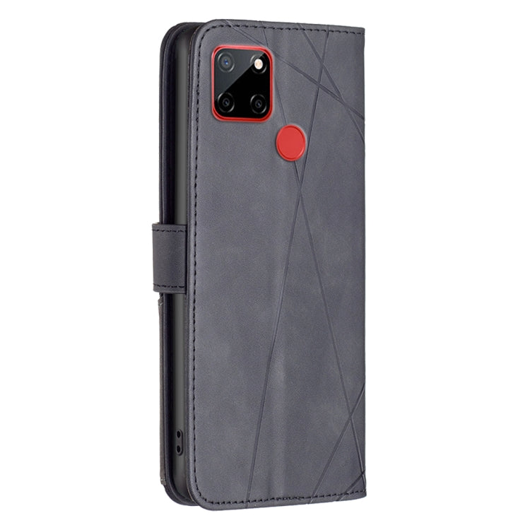 For Nokia C12 Magnetic Buckle Rhombus Texture Leather Phone Case